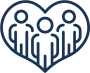 A heart shape filled with individuals, symbolizing love and family for intended parents.