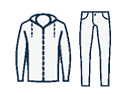 A jacket and a pair of pants.