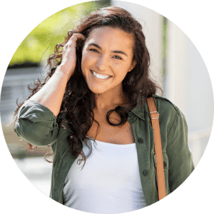 Egg donor smiling looking at the camera