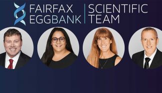 Multiple headshots are side-by-side representing the Fairfax EggBank Scientific team.