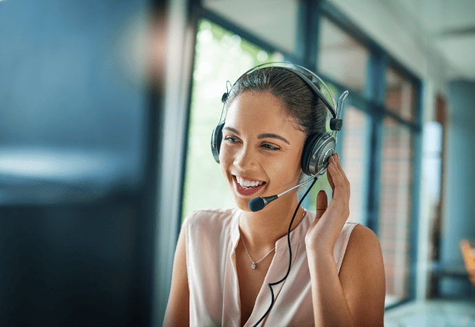 Fairfax EggBank client relations specialist on the phone with an intended parent.