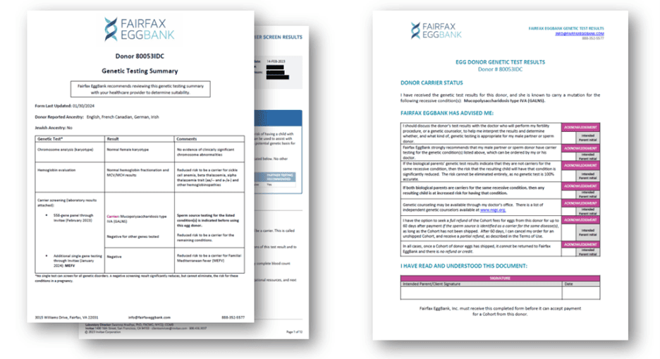 Genetic Testing Summary Paperwork
