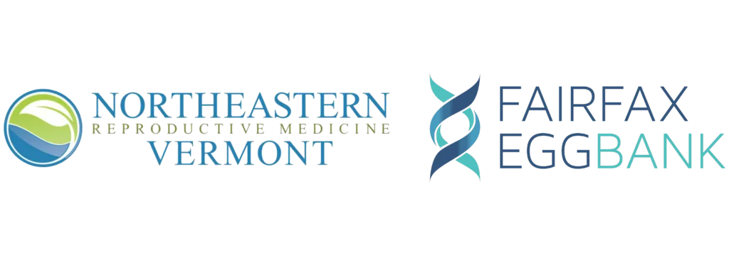 Fairfax EggBank and Northeastern Reproductive Medicine of Vermont logos indicating partnership.