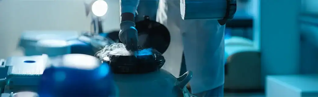 Embryologist Freezing Donor Eggs