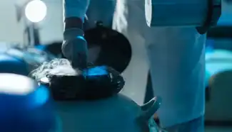 Embryologist Freezing Donor Eggs
