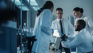 Embryologists working together with clinics