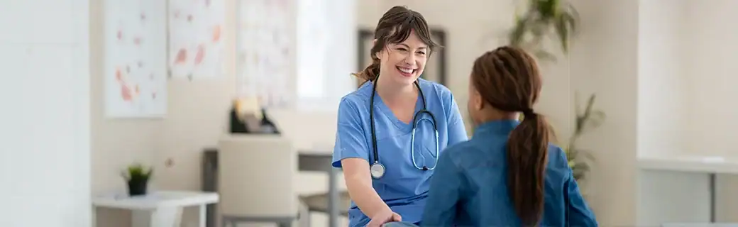 Nurse helping an intended parent