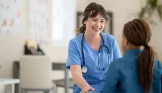 Nurse helping an intended parent