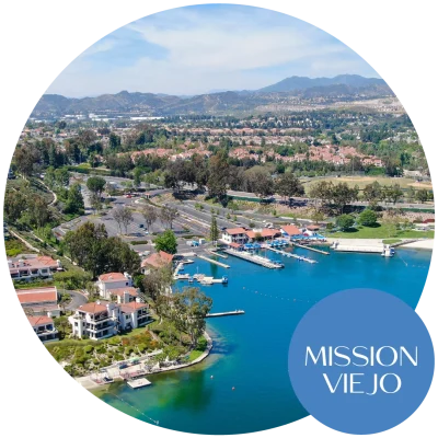 Aerial view of Mission Viejo, CA, near Irvine. Become an egg donor in California today!